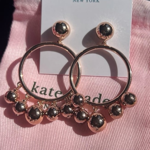KATE SPADE BAUBLE HOOP DROP EARRINGS authentic - Picture 5 of 12